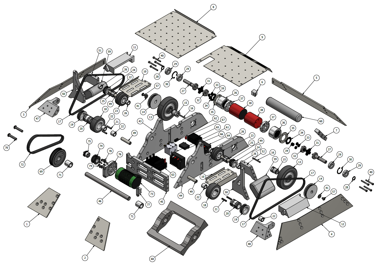 Cerberus exploded view